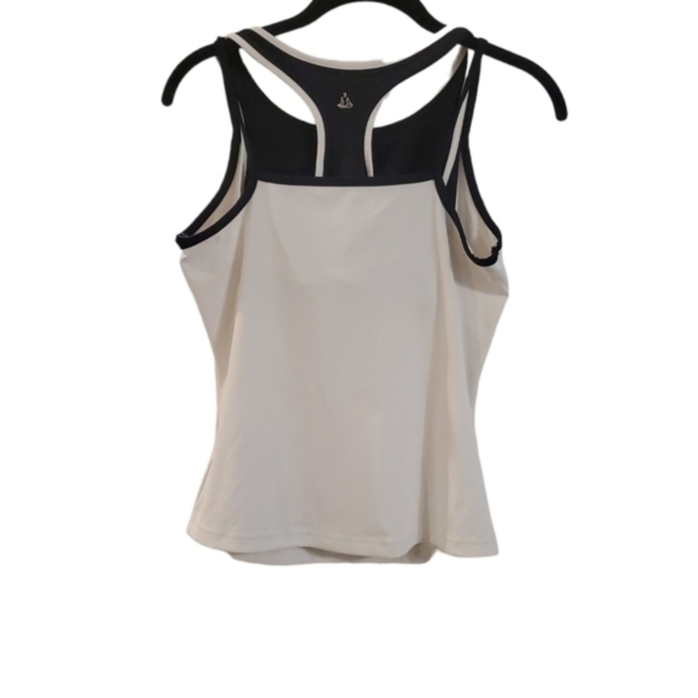 Izod Women's White Layered Sports Tank with Built-in Bra Small - Picture 2 of 6